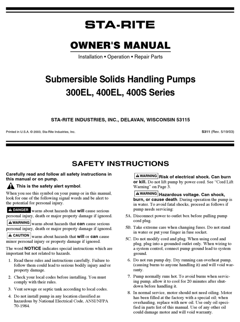 STA-RITE 300EL Series User manual
