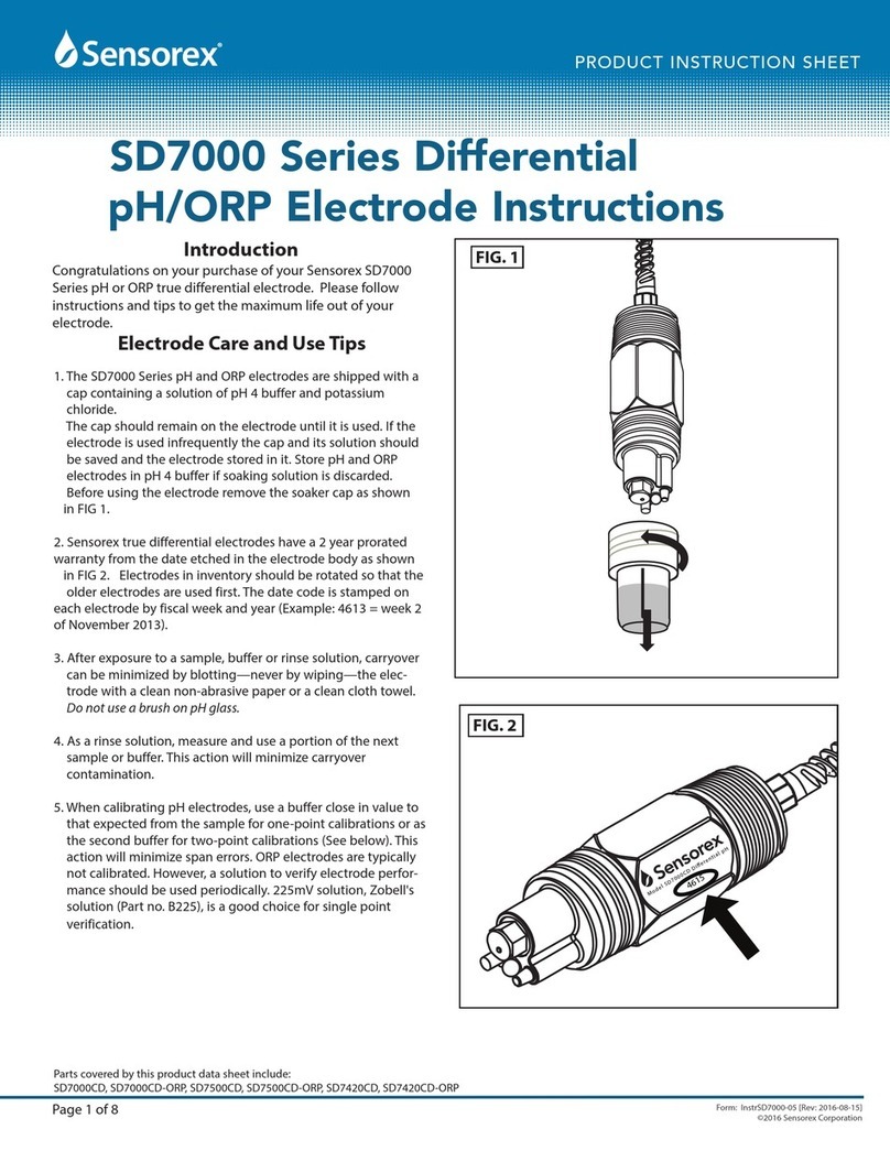 Sensorex SD7000 Series Product Instruction Sheet Sensorex SD7000 Series Product Instruction Sheet