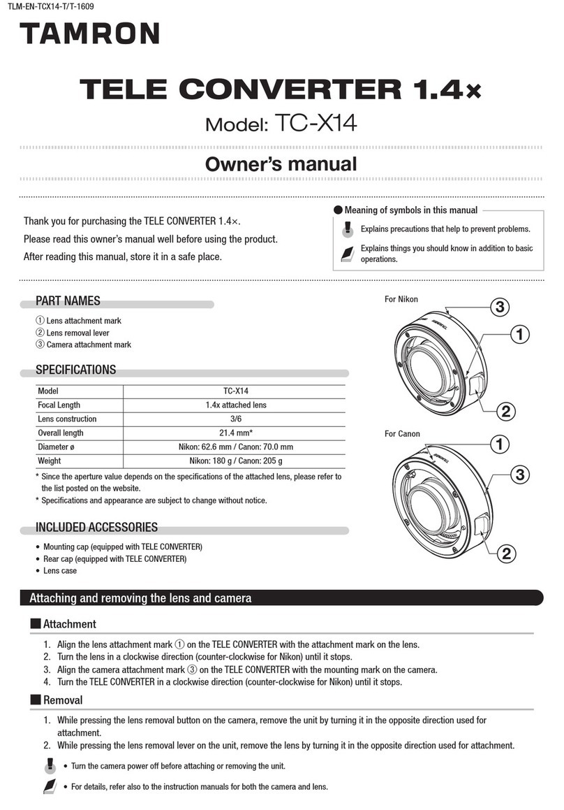 Tamron TC-X14 owner's manual