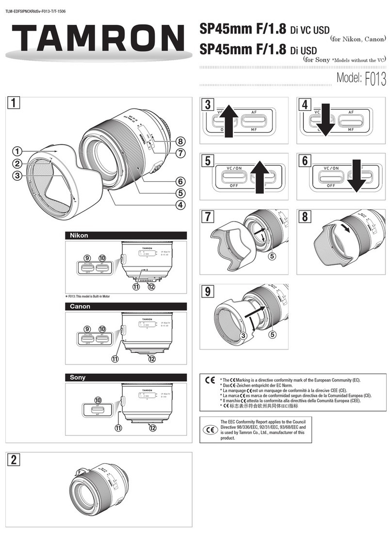 Tamron F013 User manual Tamron F013 User manual