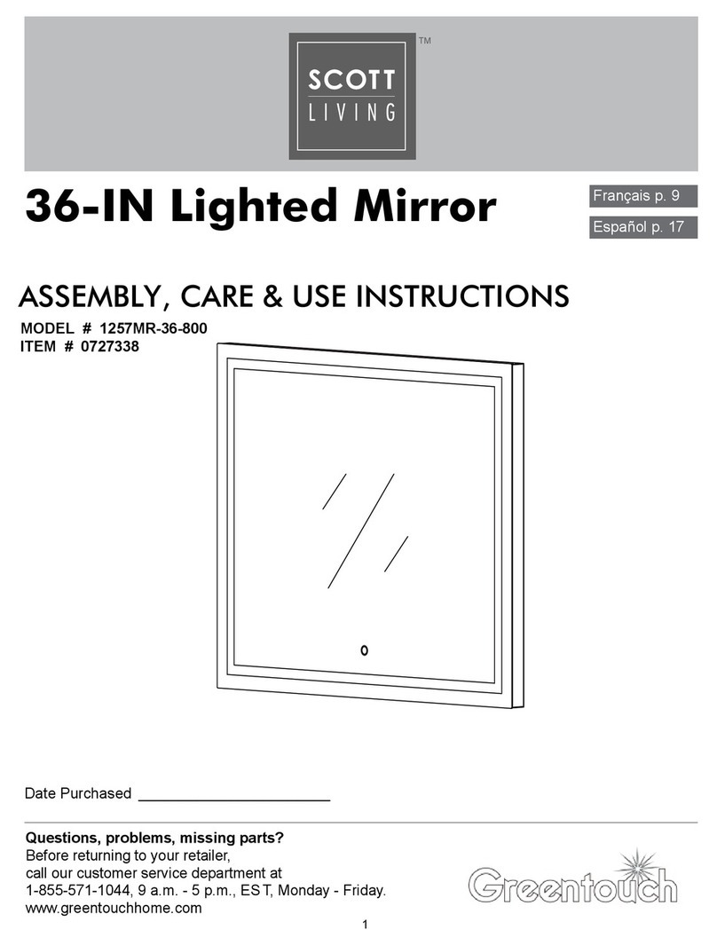 Greentouch Scott Living 1257MR-36-800 Assembly / care & use instructions