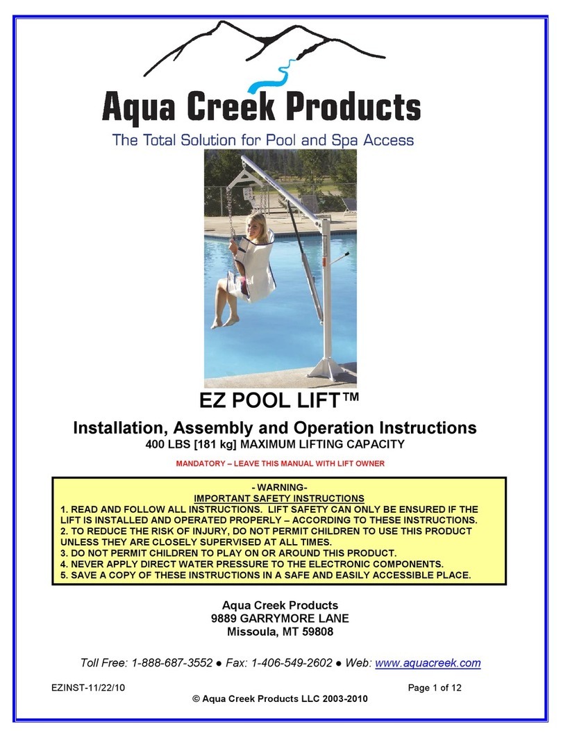 Aqua Creek Products F-EZPL2 Installation, assembly and operating instructions