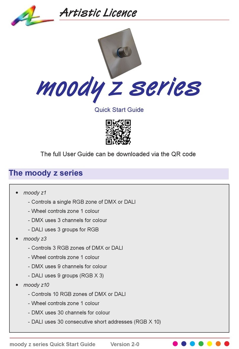 Artistic Licence moody z Series quick start guide Artistic Licence moody z Series quick start guide
