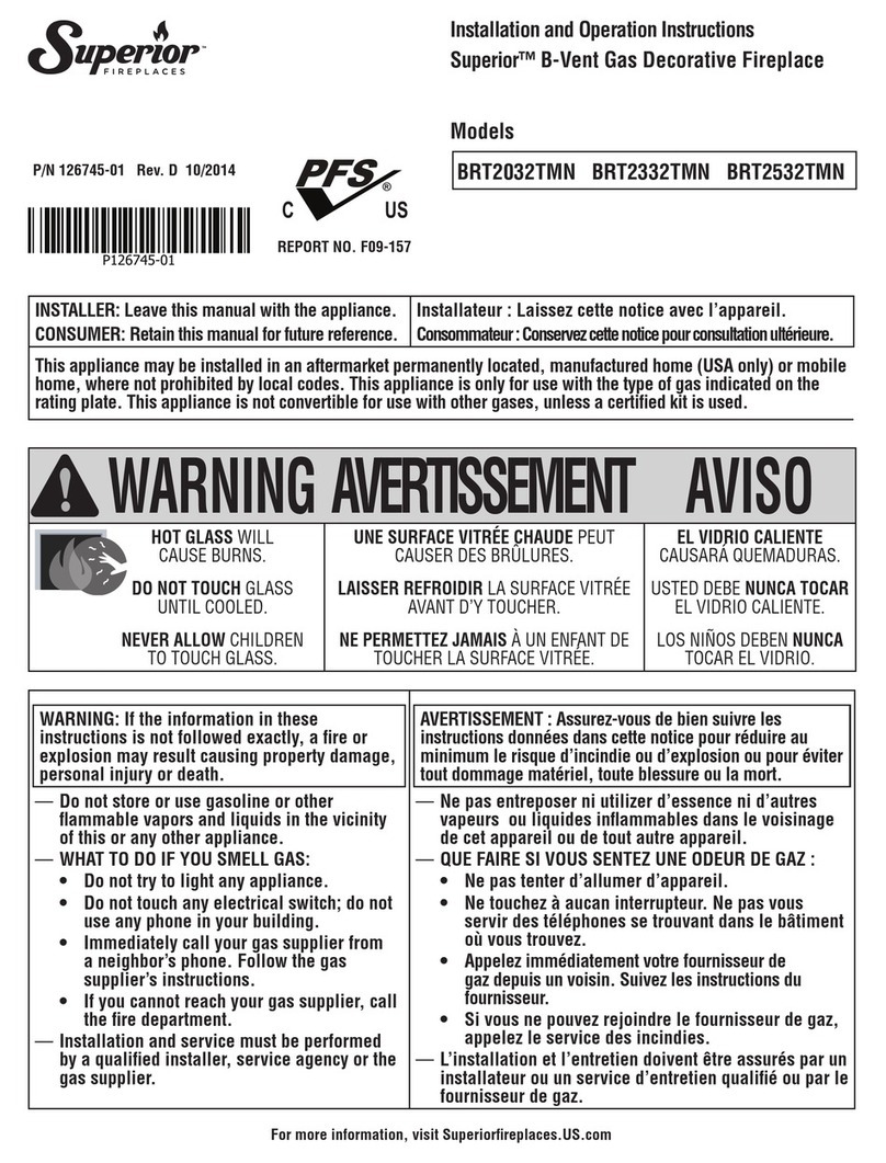 Superior Fireplaces BRT2000 Series Owner's manual