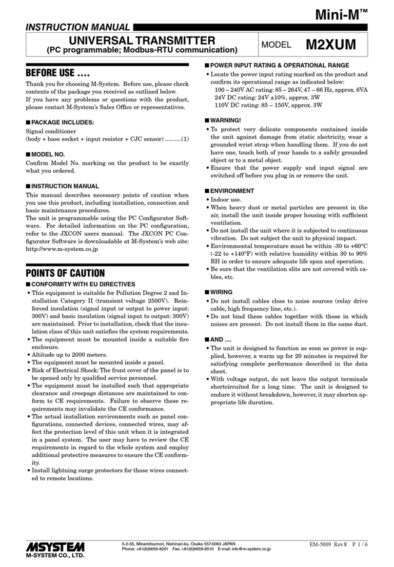 M-system Mini-M M2XUM instruction manual