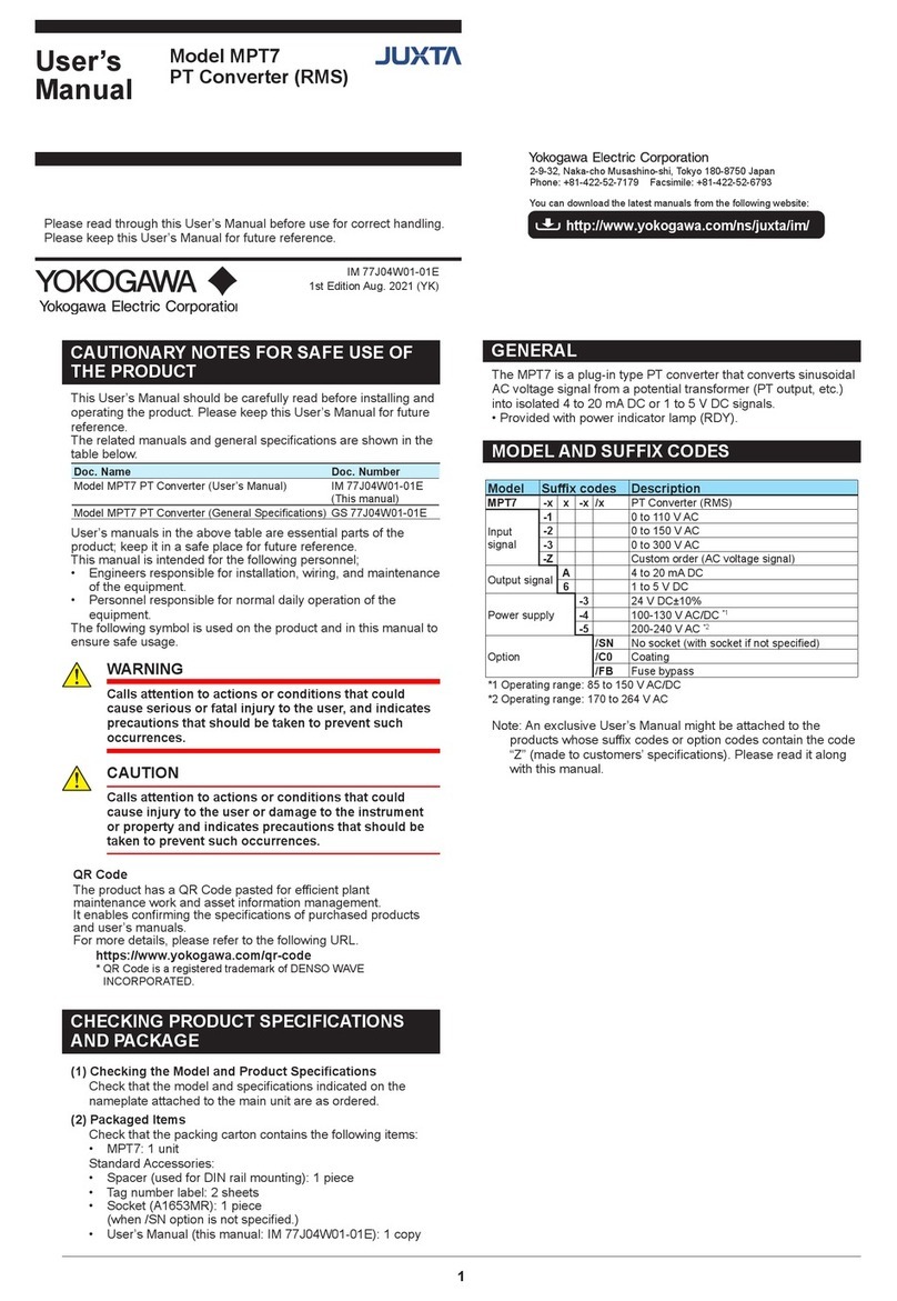 YOKOGAWA JUXTA MPT7 User manual YOKOGAWA JUXTA MPT7 User manual