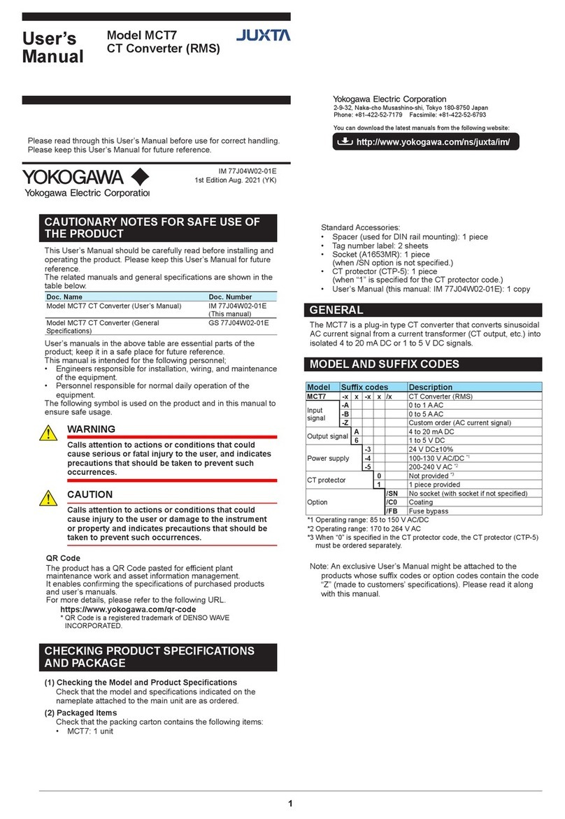 YOKOGAWA JUXTA MCT7 User manual YOKOGAWA JUXTA MCT7 User manual