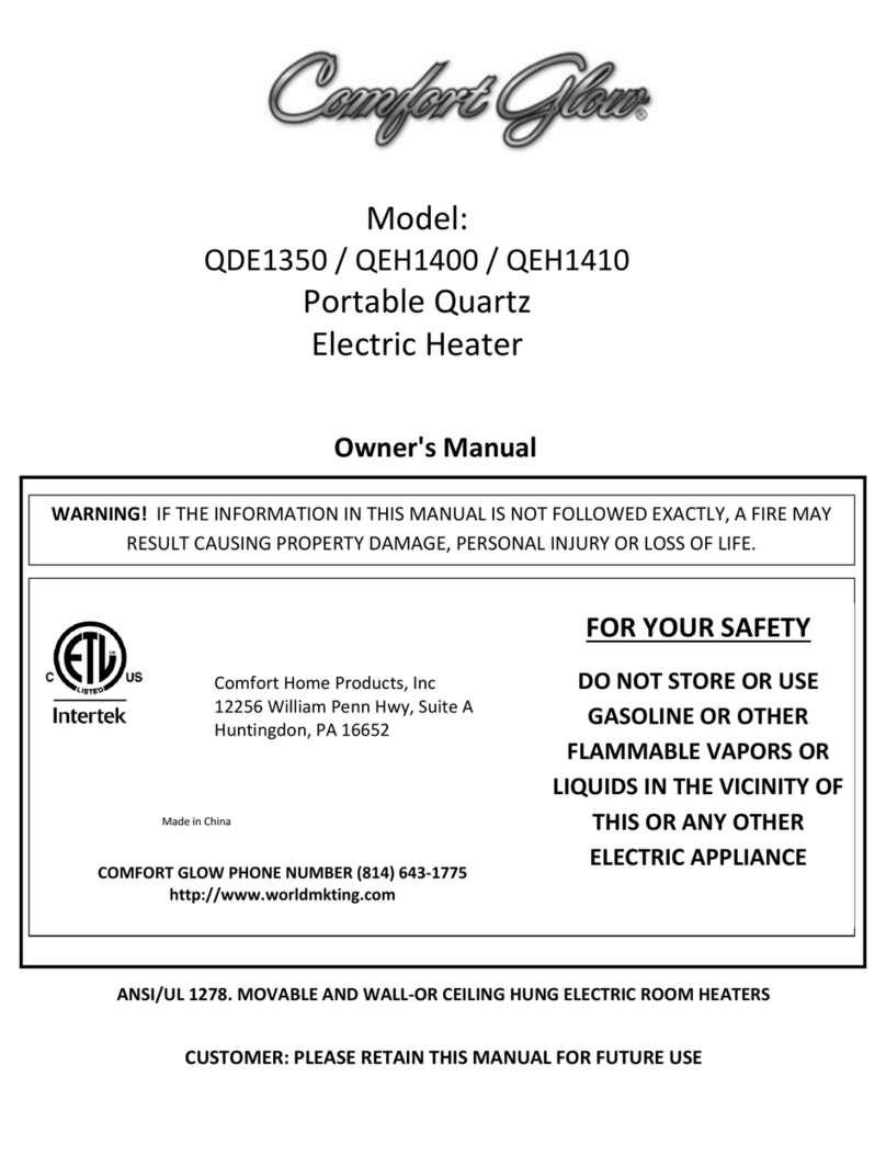 Comfort Glow QDE1350 owner's manual