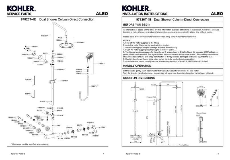 Kohler 97826T-4E User manual Kohler 97826T-4E User manual