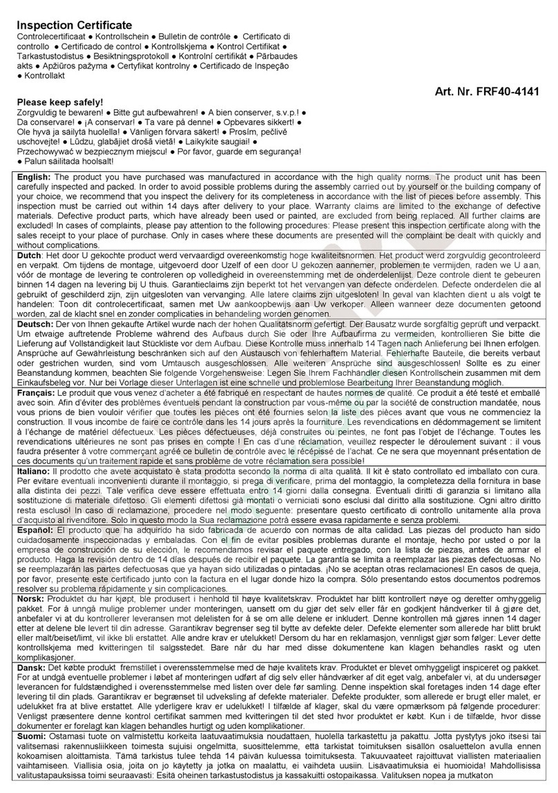Palmako FRF40-4141 User manual