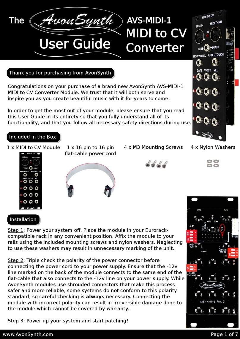AvonSynth AVS-MIDI-1 user guide