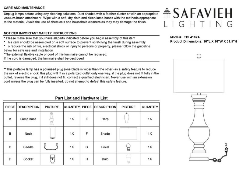 Safavieh TBL4182A quick start guide