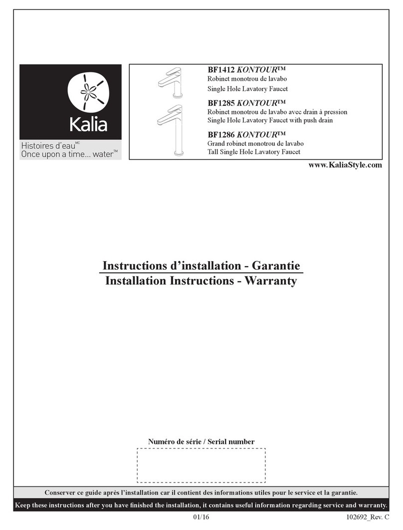 Kalia KONTOUR BF1412 Installation guide