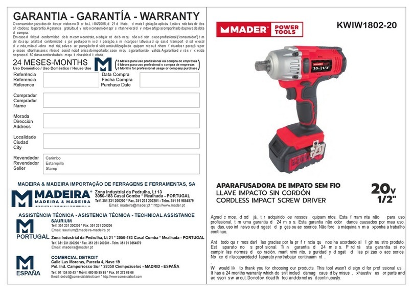 MADER KWIW1802-20 instructions