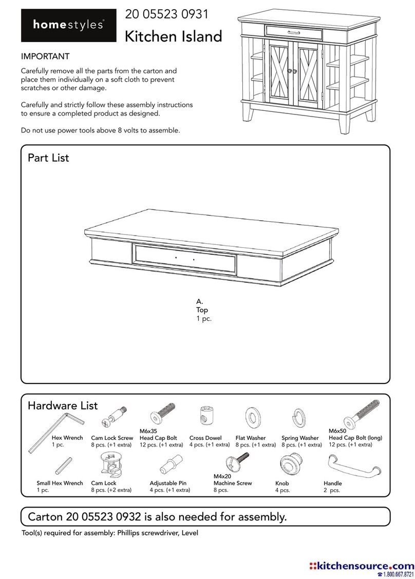 Home Styles Kitchen Island 20 05523 0931 manual