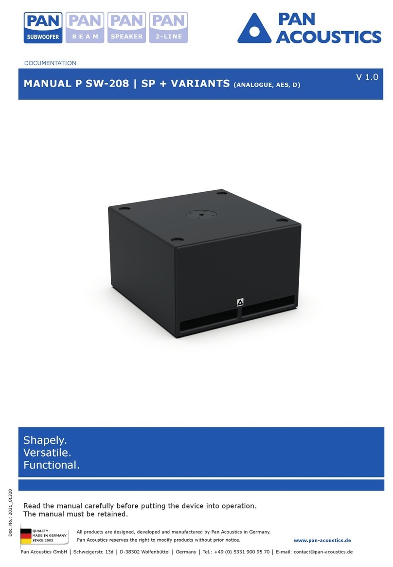 Pan Acoustics P SW-208 SP AES manual