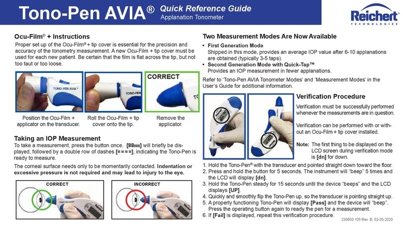 Reichert Technologies Tono-Pen AVIA User manual