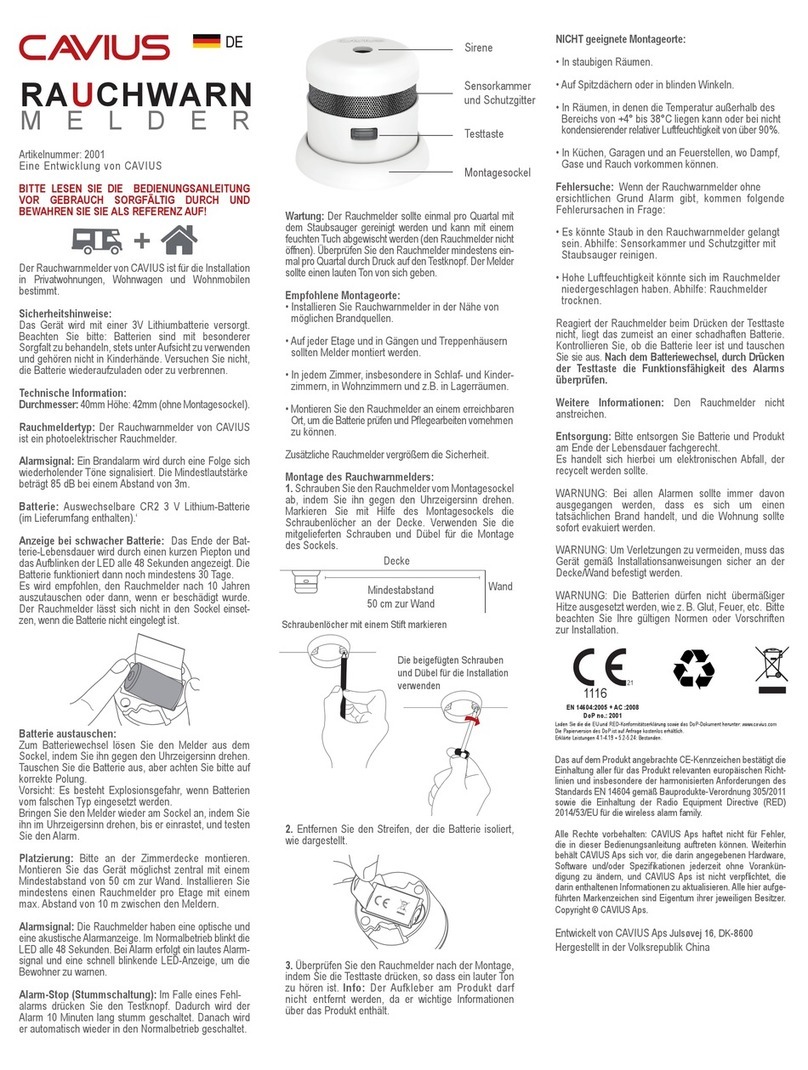 Cavius RAUCHWARN MELDER User manual