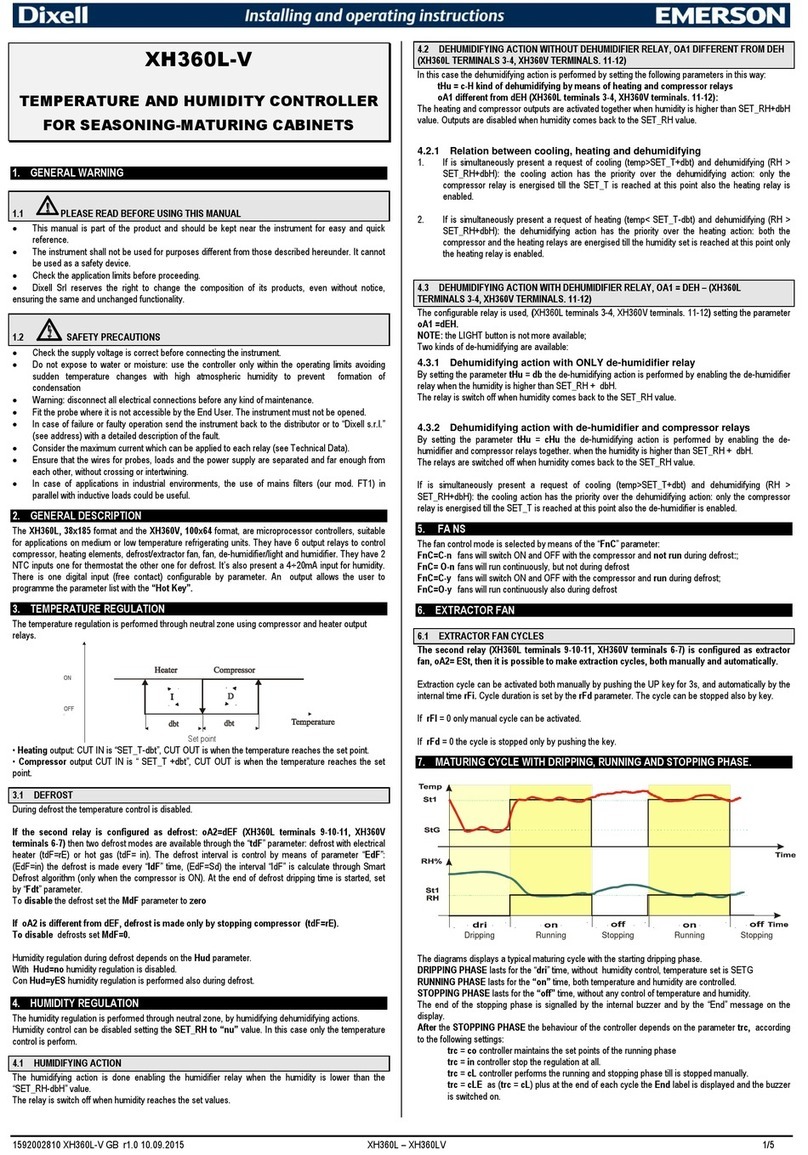 Emerson Dixell XH360L-V Wiring diagram
