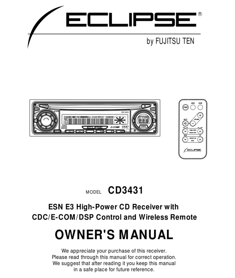Fujitsu Ten Eclipse CD3431 owner's manual