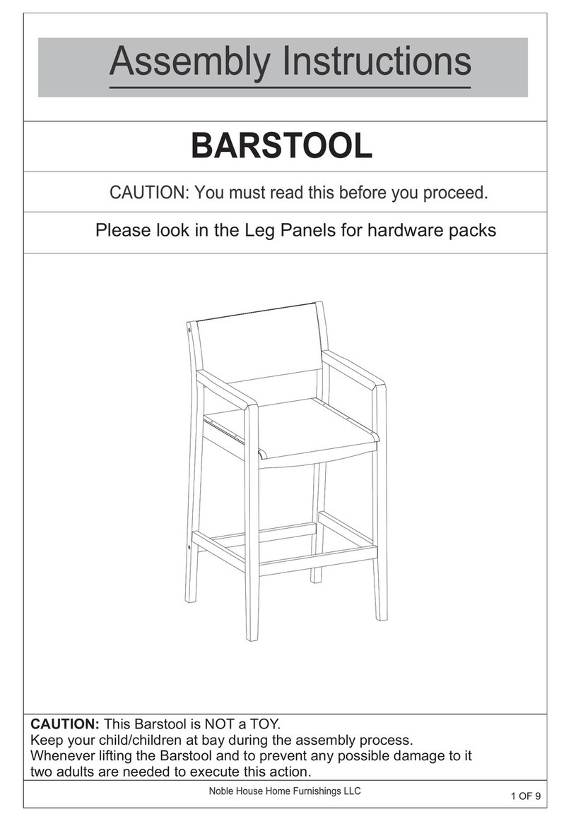 Noble House Home Furnishings Barstool Assembly instructions