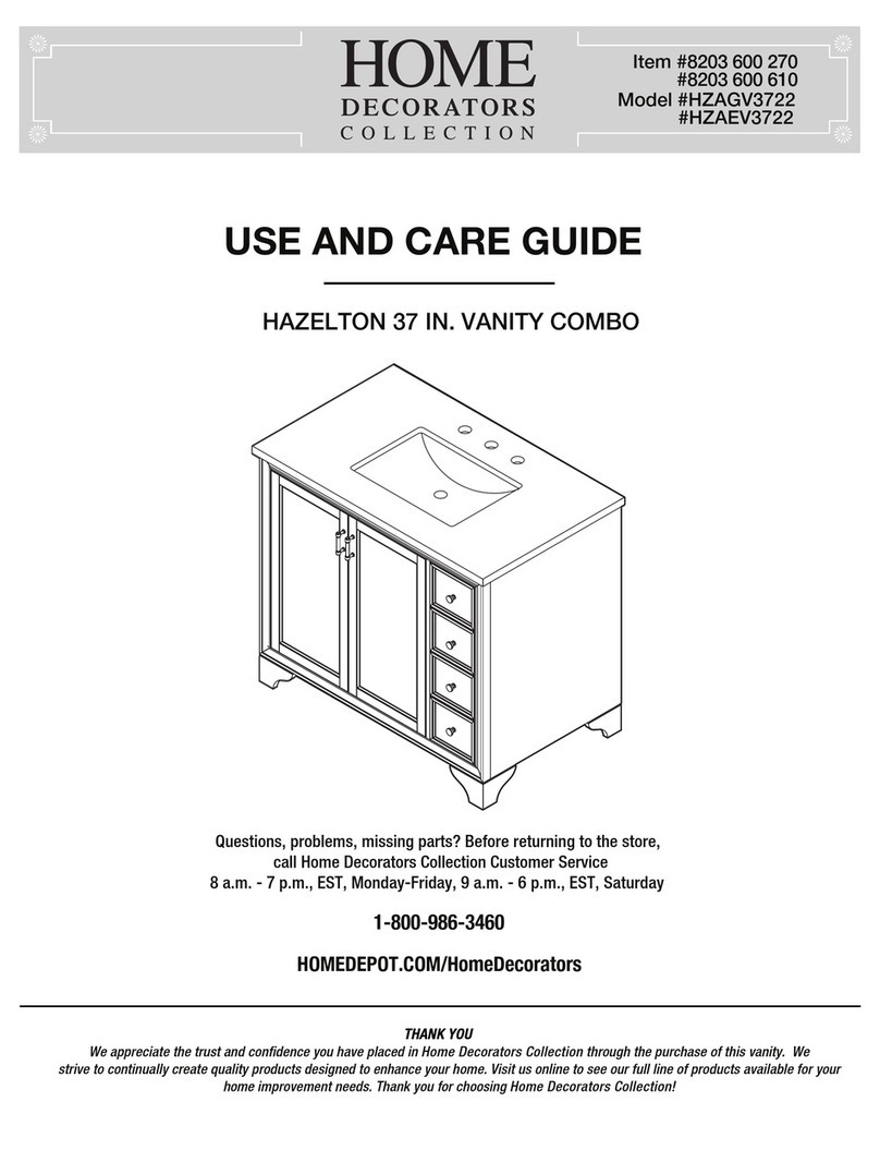 Home Decorators Collection HAZELTON HZAGV3722 Use and care guide Home Decorators Collection HAZELTON HZAGV3722 Use and care guide
