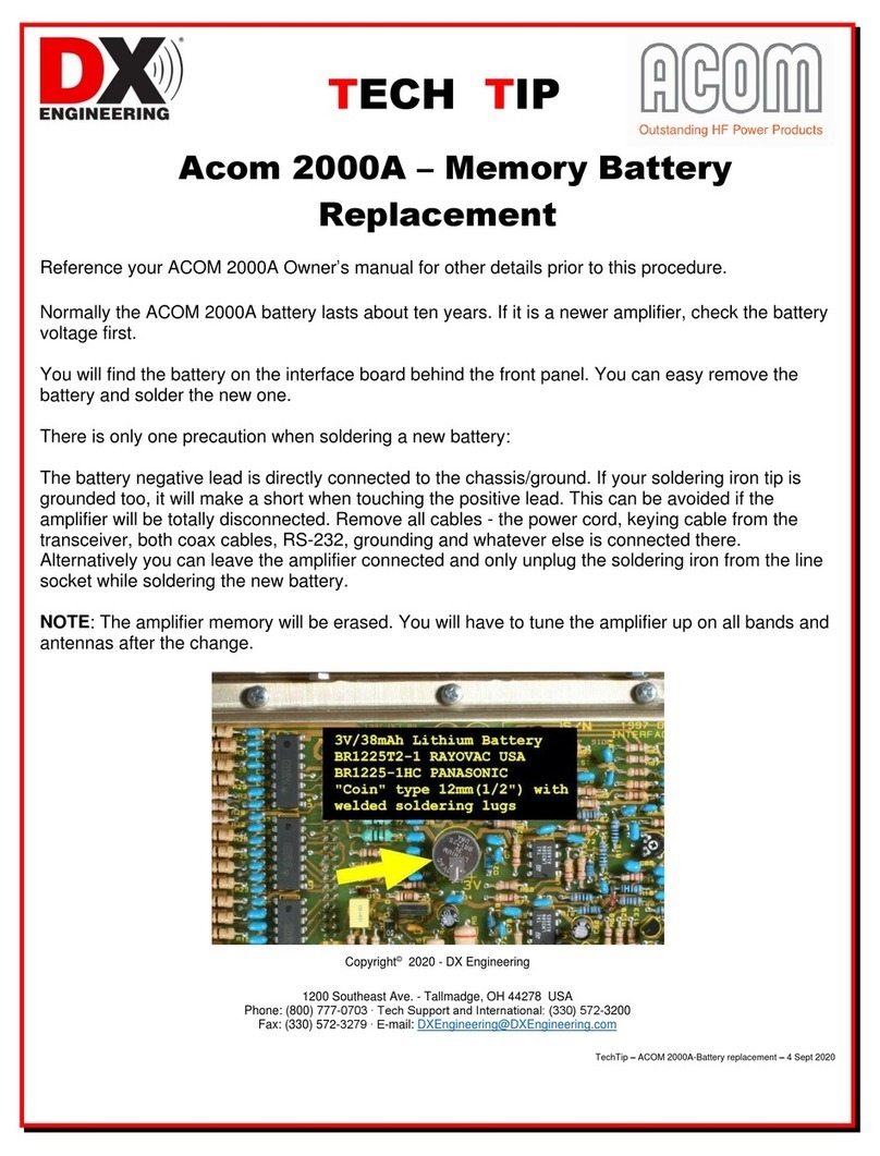 DX Engineering Acom 2000A Use and care manual DX Engineering Acom 2000A Use and care manual