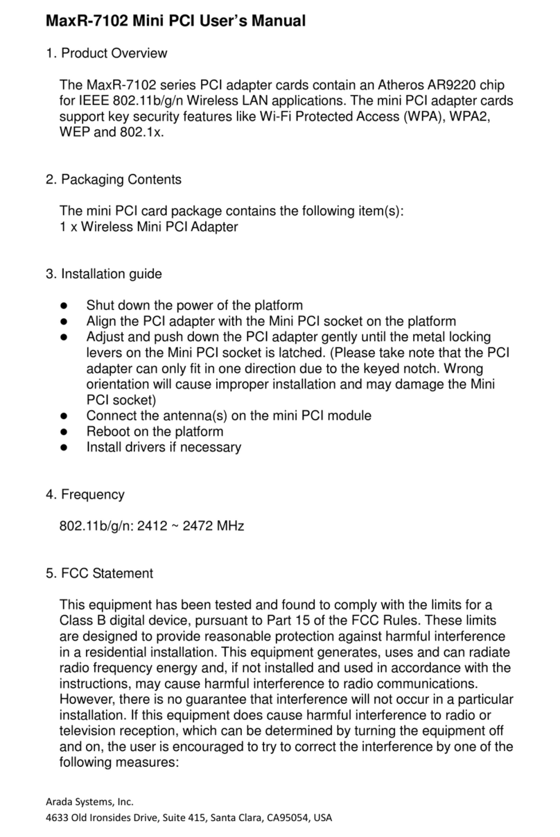 Arada MaxR-7102 User manual
