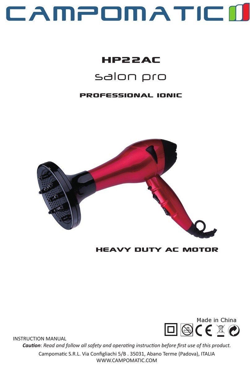 Campomatic salon pro HP22AC instruction manual