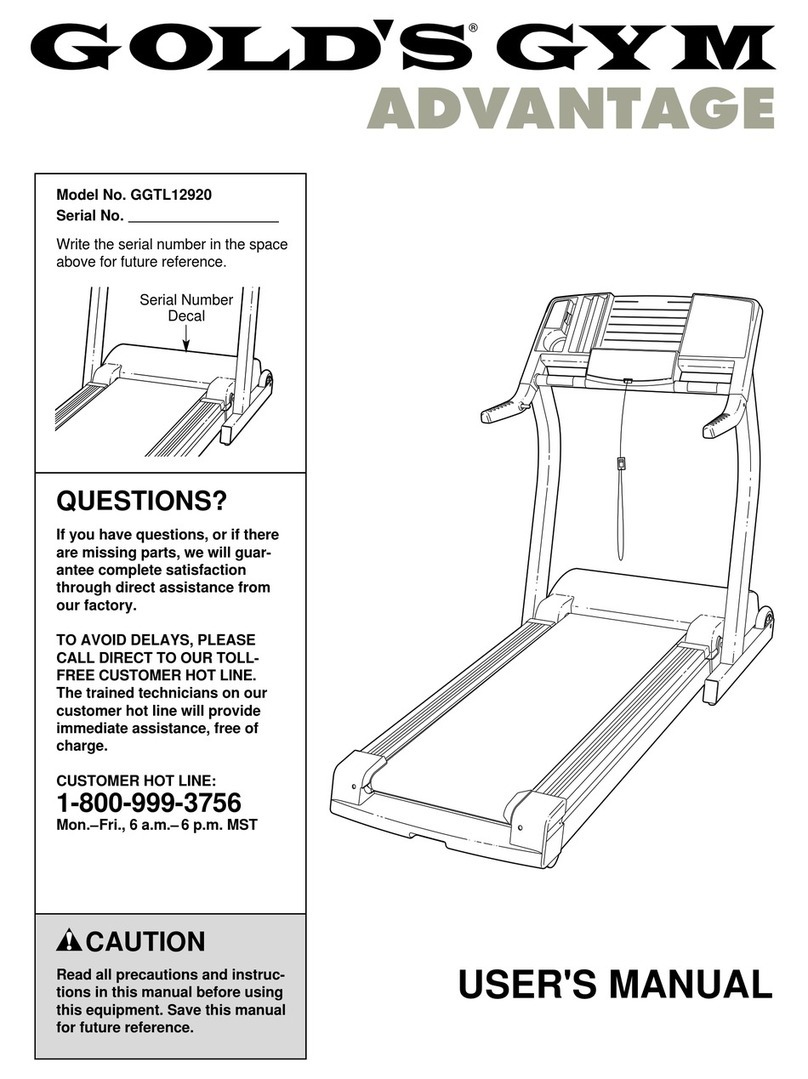 Gold's Gym ADVANTAGE GGTL12920 user manual