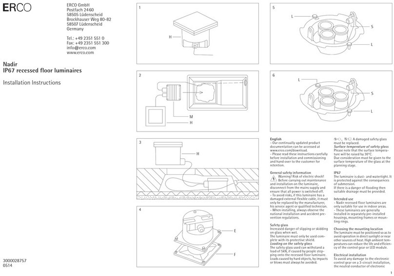 Erco Nadir IP67 installation instructions