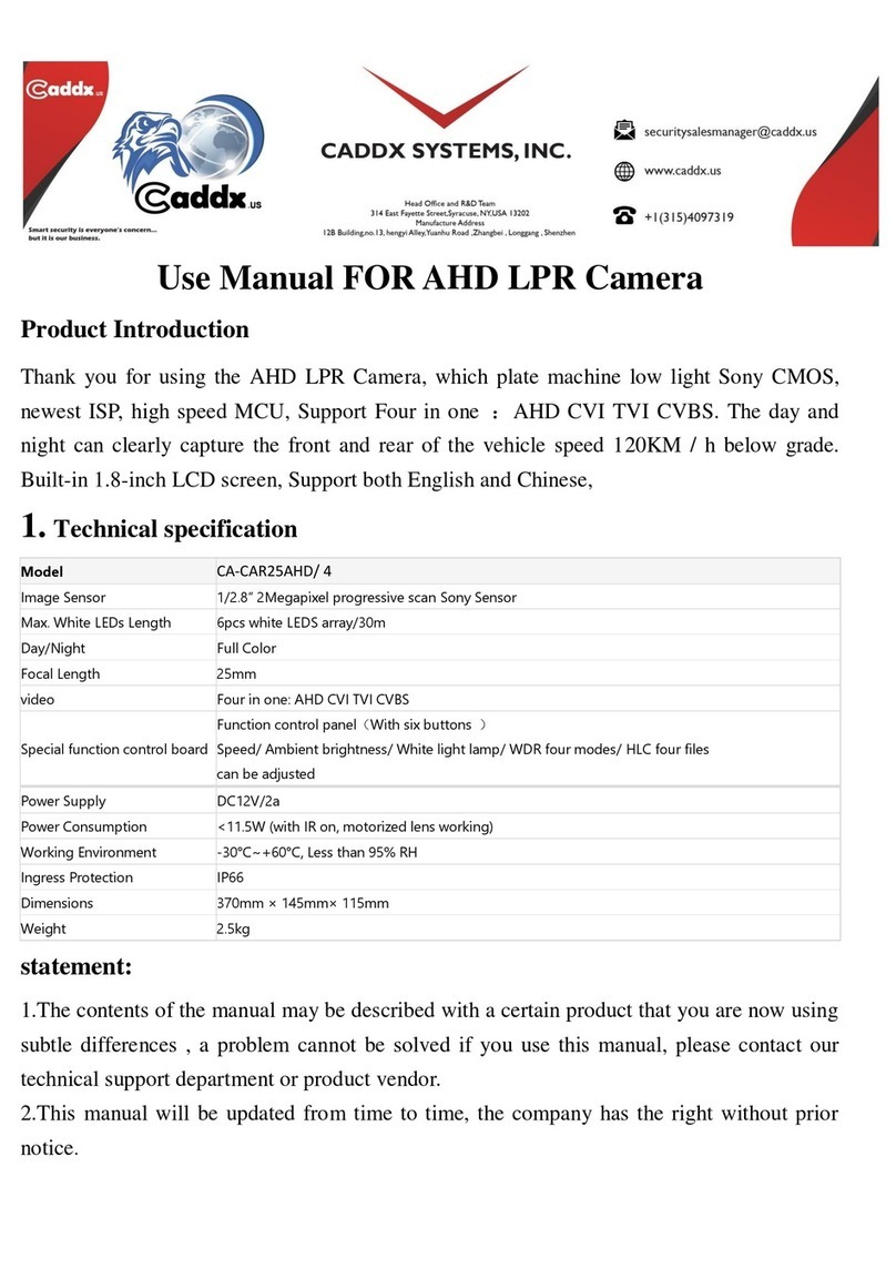 CADDX CA-CAR25AHD/4 Use manual