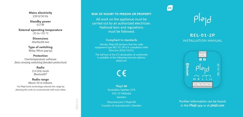Plejd REL-01-2P User manual