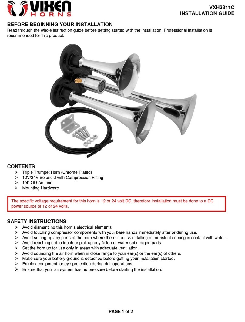 Vixen Horns VXH3311C installation guide Vixen Horns VXH3311C installation guide