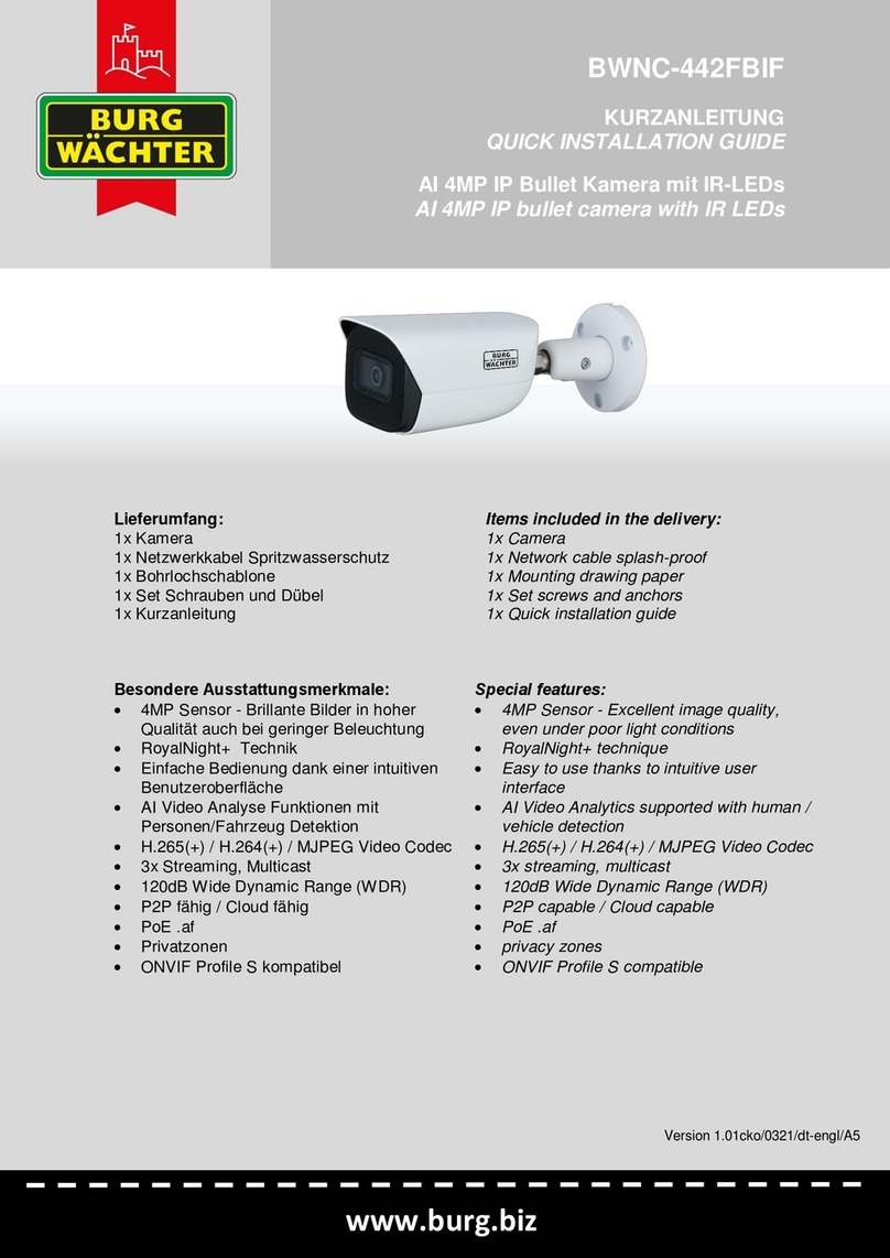 Burg Wächter BWNC-442FBIF Quick installation guide
