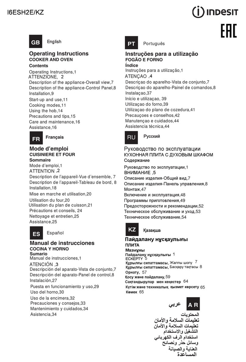 Indesit I6ESH2E/KZ operating instructions