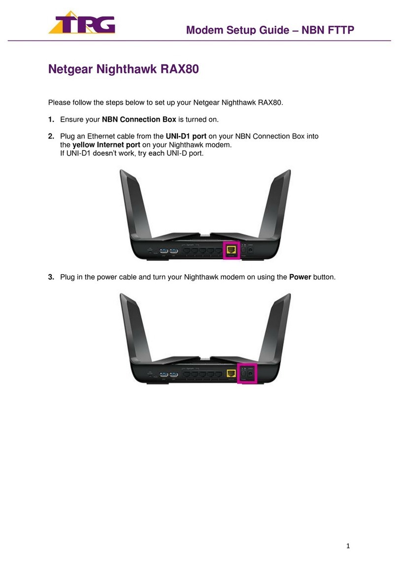 TPG Netgear Nighthawk RAX80 User manual