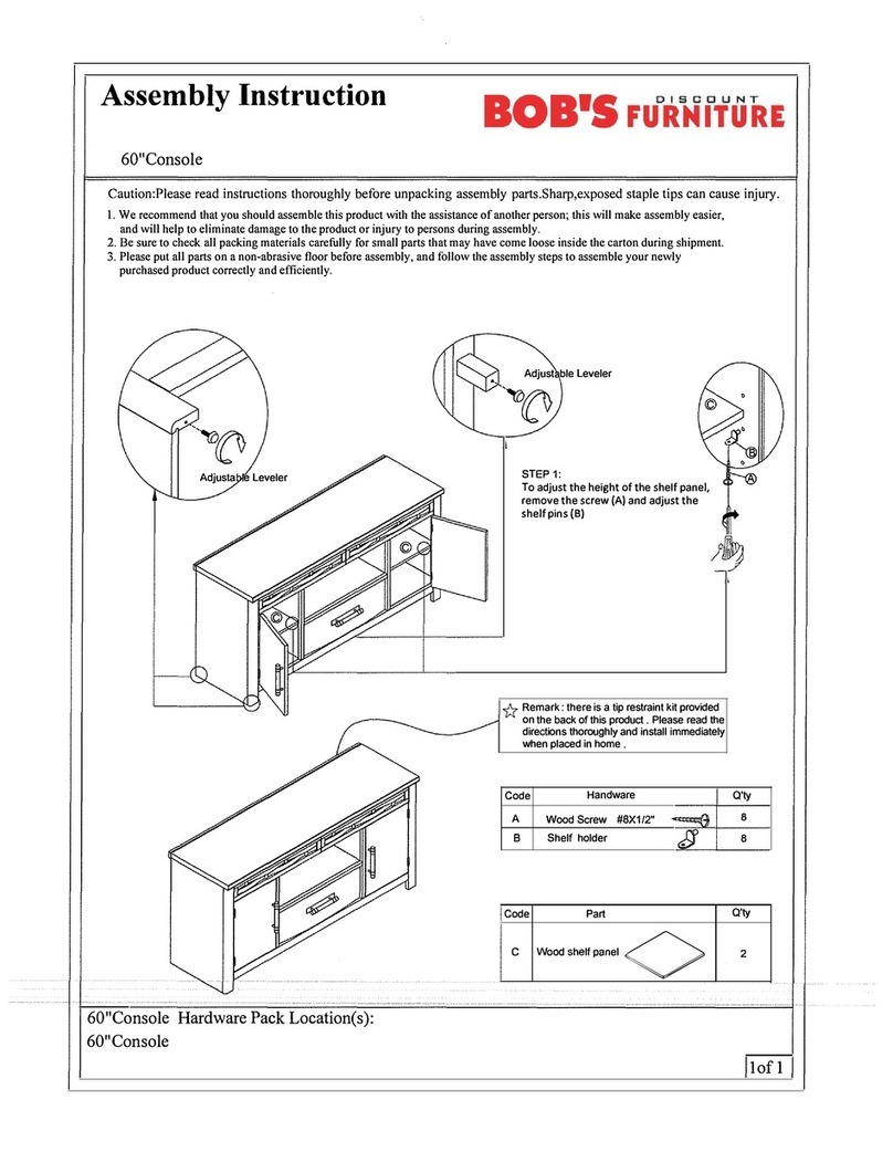 Bob's Discount Furniture Dream Weaver Gray 4-pc. Wall Unit w/ 60 TV Console... Assembly instruction Bob's Discount Furniture Dream Weaver Gray 4-pc. Wall Unit w/ 60 TV Console... Assembly instruction