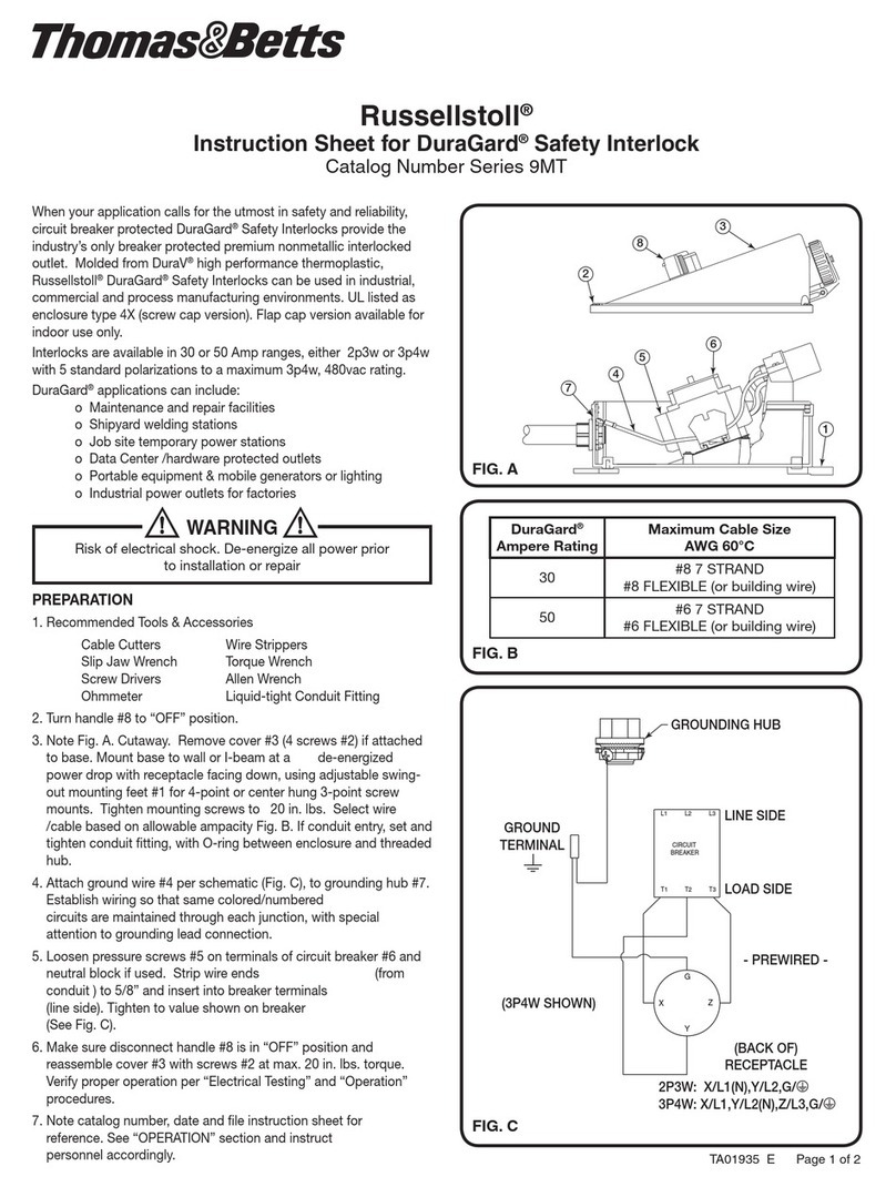 Thomas&Betts Russellstoll 9MT Series instruction sheet