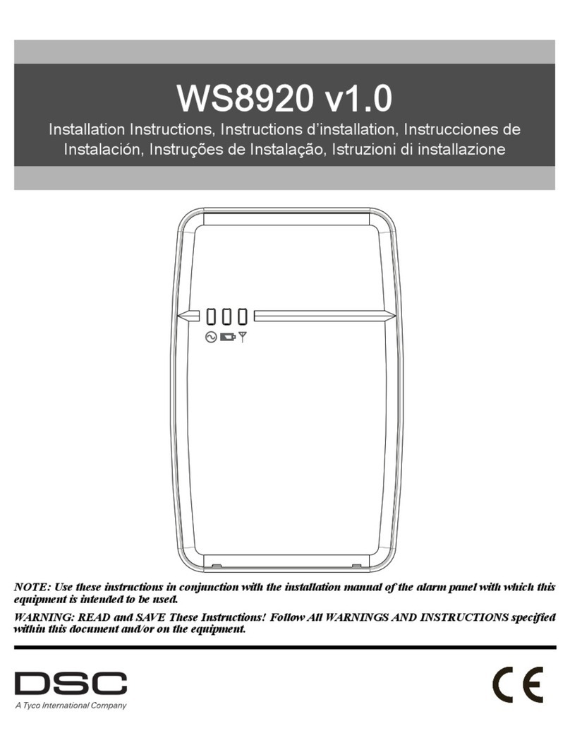 Tyco DSC WS8920 User manual