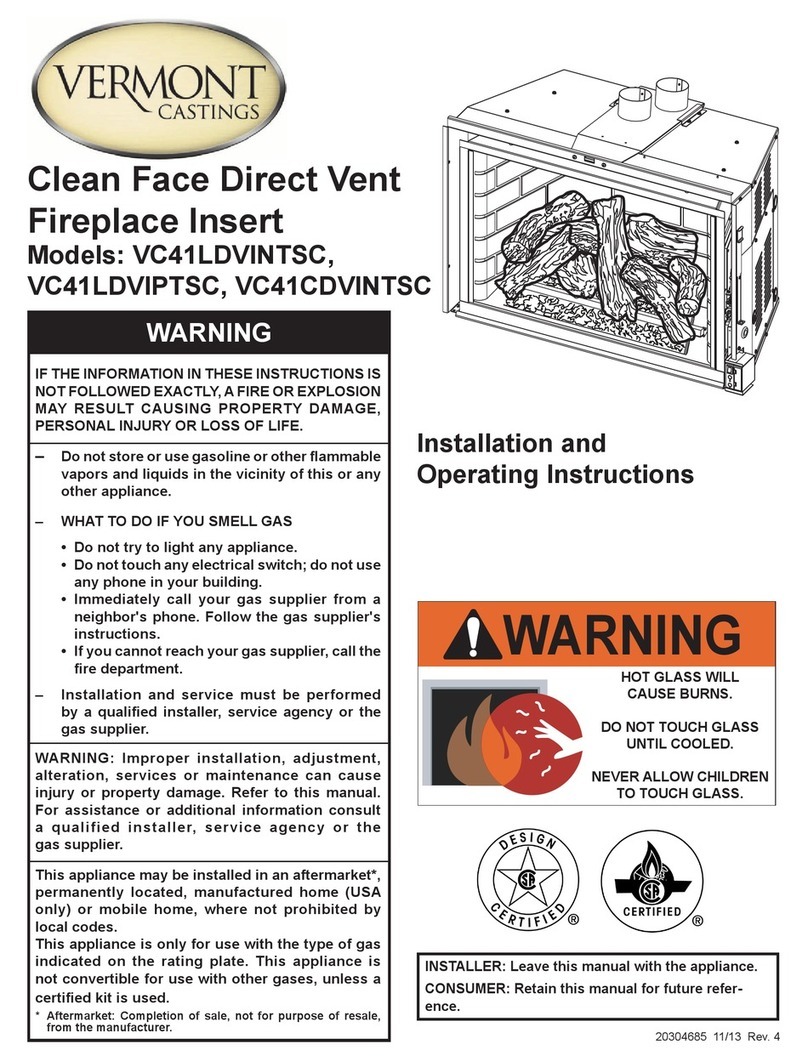 Vermont Castings VC41LDVINTSC Installation and operating instructions Vermont Castings VC41LDVINTSC Installation and operating instructions