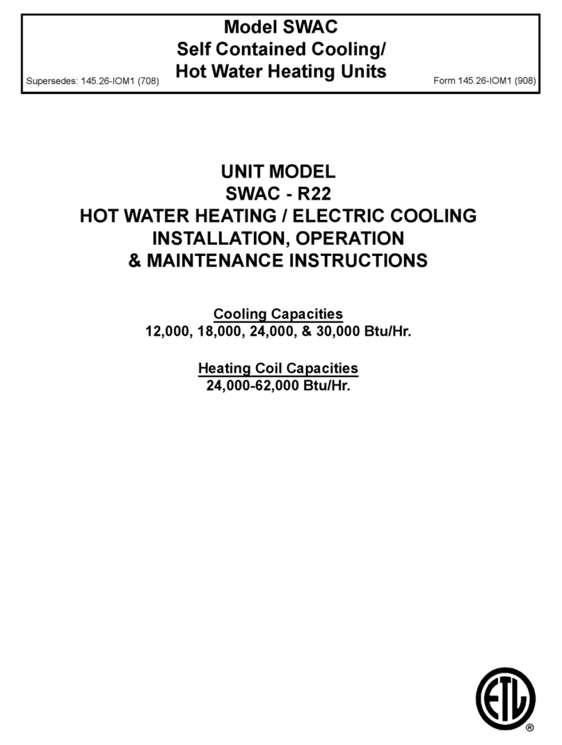 Unitary products group SWAC-R22 Installation, operation & maintenance instructions