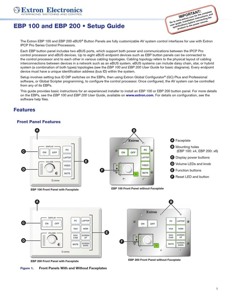 Extron electronics EBP 100 Setup guide