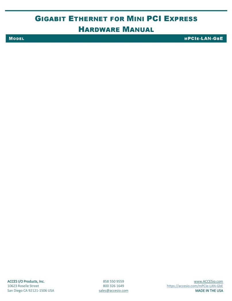 Acces I/O products MPCIE-LAN-GBE Hardware manual