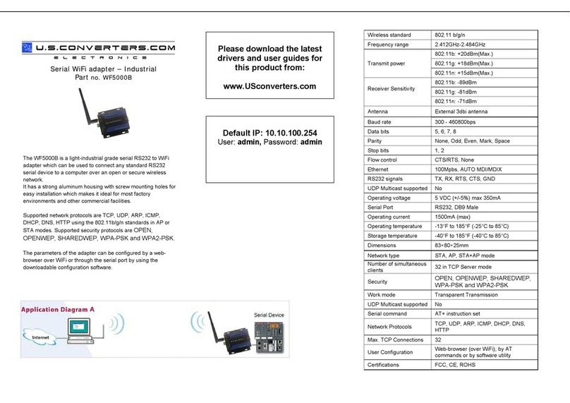 Usconverters WF5000B quick start guide