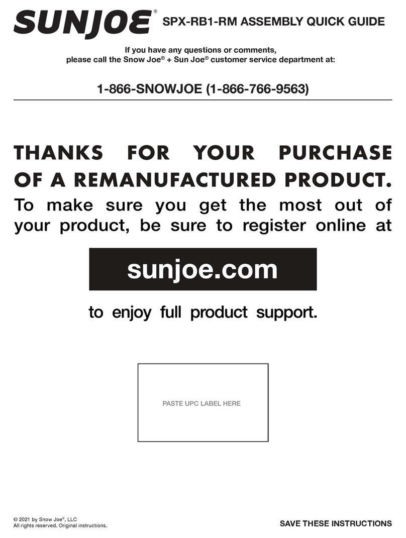 SNOWJOE SUNJOE SPX-RB1-RM ASSEMBLY QUICK GUIDE