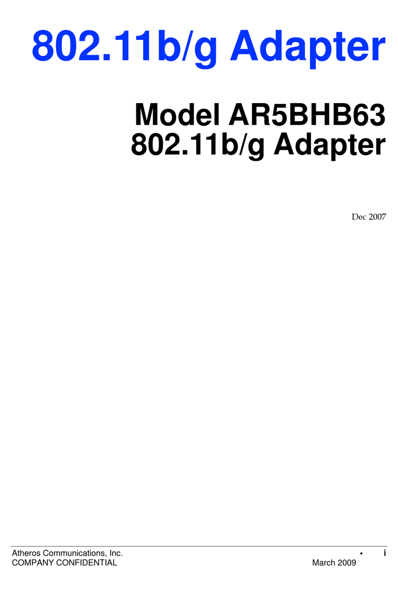 Atheros AR5BHB63 User manual