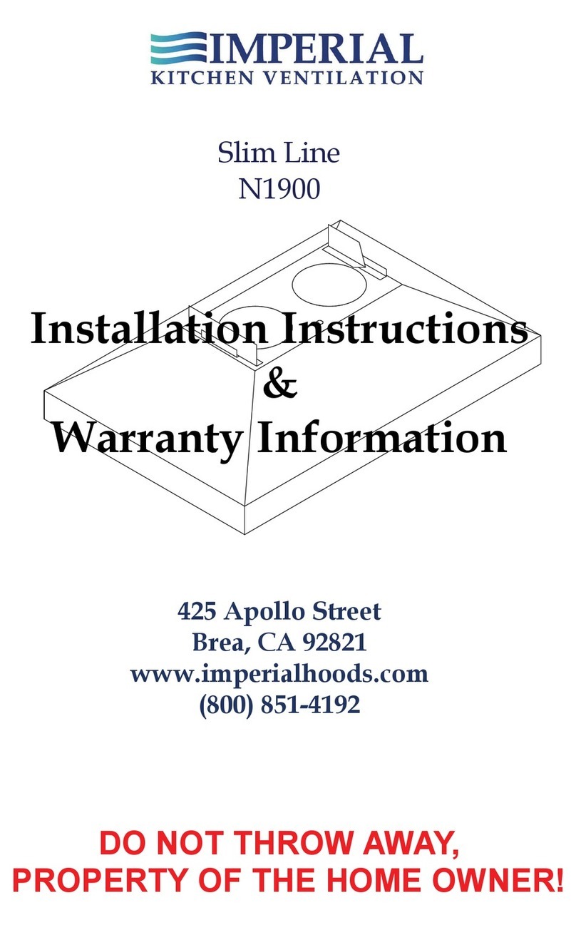 Imperial Slim Line N1900 Installation instructions & warranty information Imperial Slim Line N1900 Installation instructions & warranty information