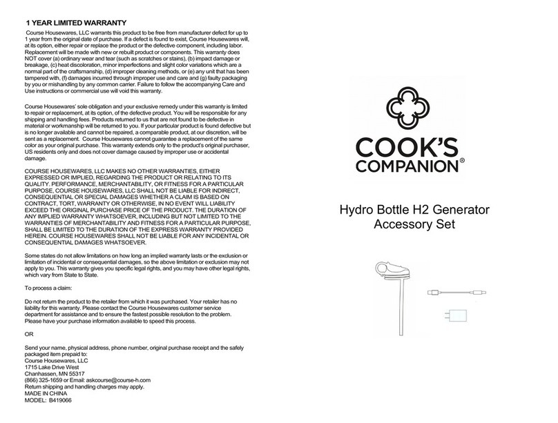 Cook's Companion B419066 quick start guide