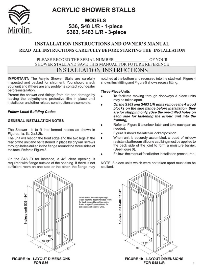 Mirolin S36 Installation instructions and owner's manual Mirolin S36 Installation instructions and owner's manual